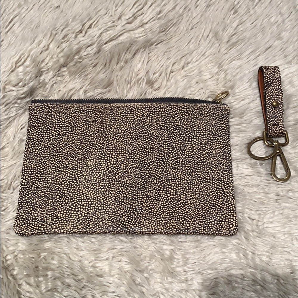 Madewell calf hair pouch with matching key ring